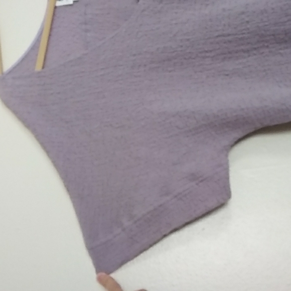 Flawless Lavender Oversized Boxy Drop Short Sleeve Cropped Top SZ S - Picture 4 of 6